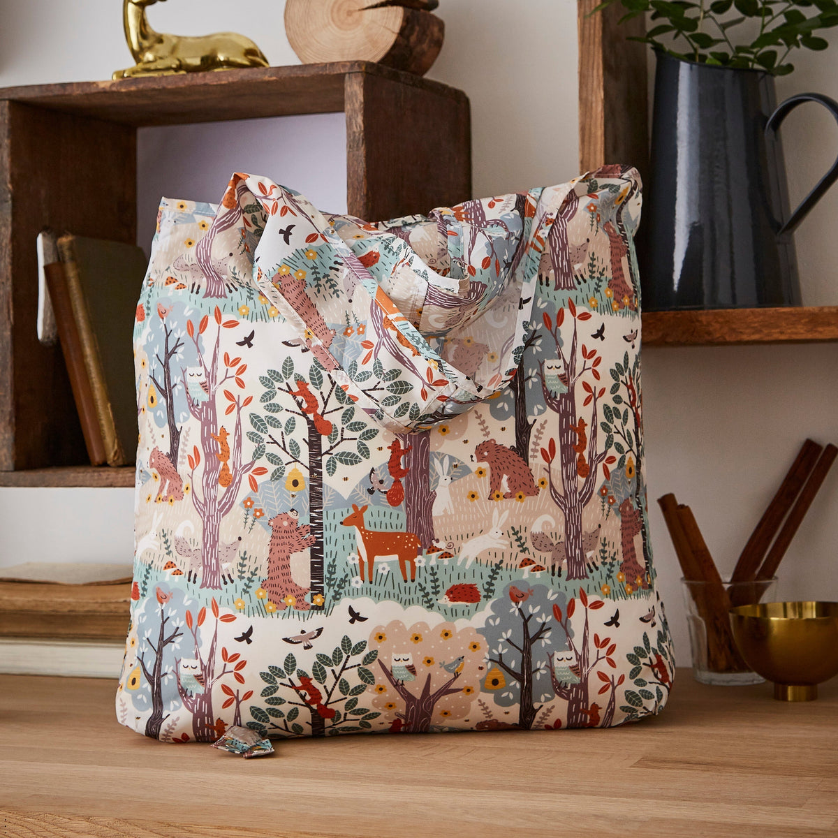 Wildwood Foldable Tote Bag Medium in Grey