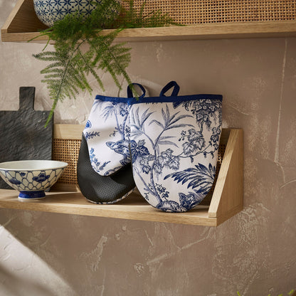 Willow Toile Microwave Mitts Pair