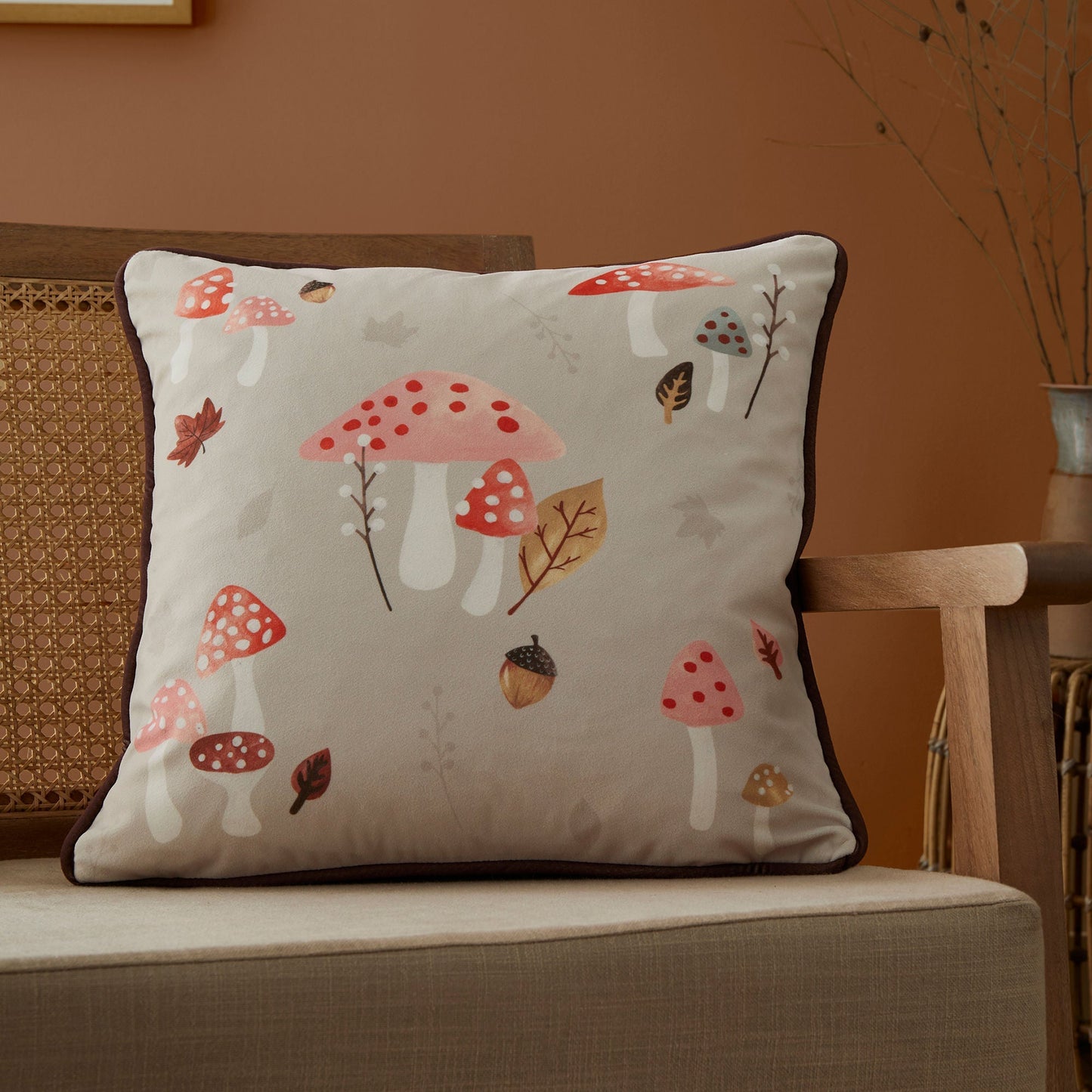 Woodland Dreams Cushion in Chocolate