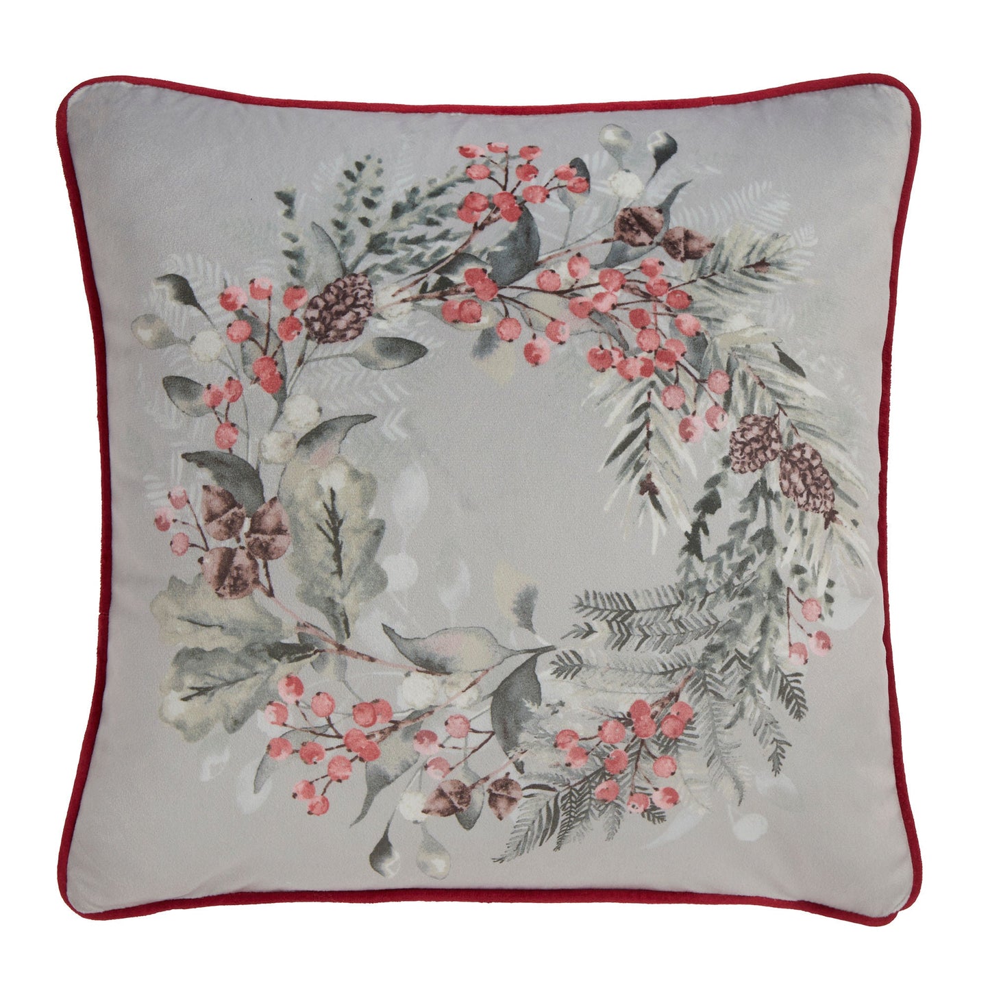 Winter Sprigs Cushion in Green