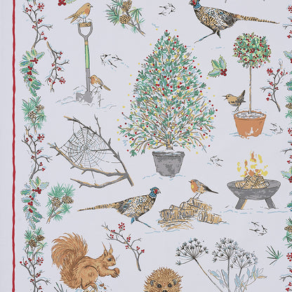 Winter Garden Christmas Cotton Tea Towel