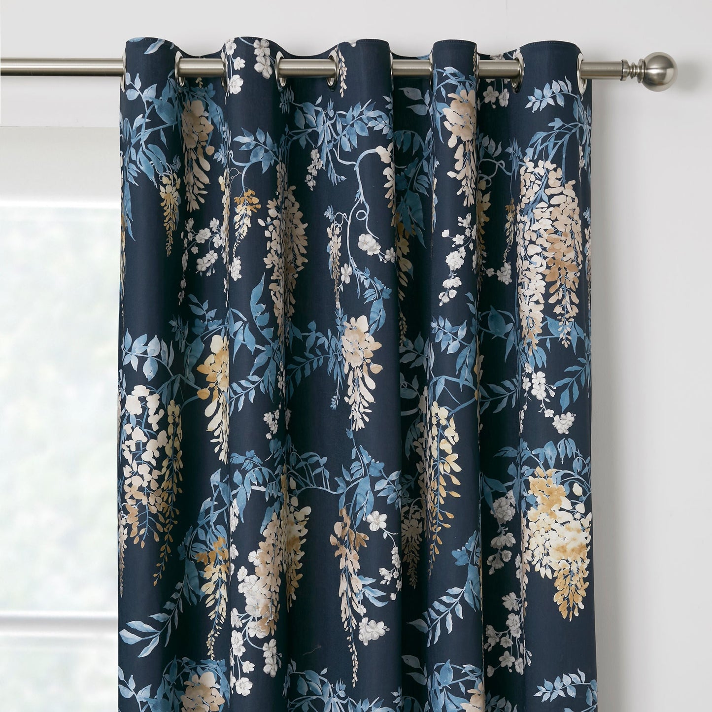 Wisteria Eyelet Curtains in Navy