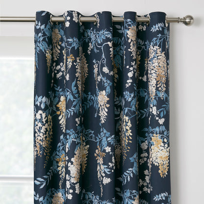 Wisteria Eyelet Curtains in Navy