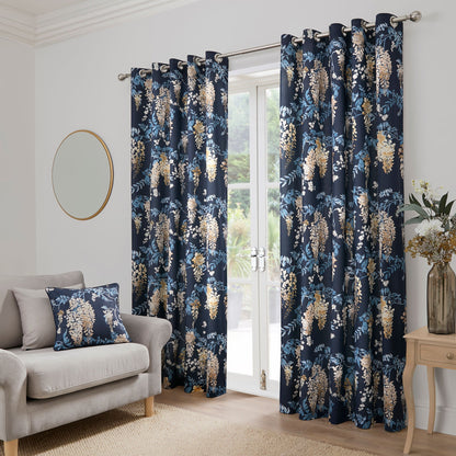 Wisteria Cushion in Navy