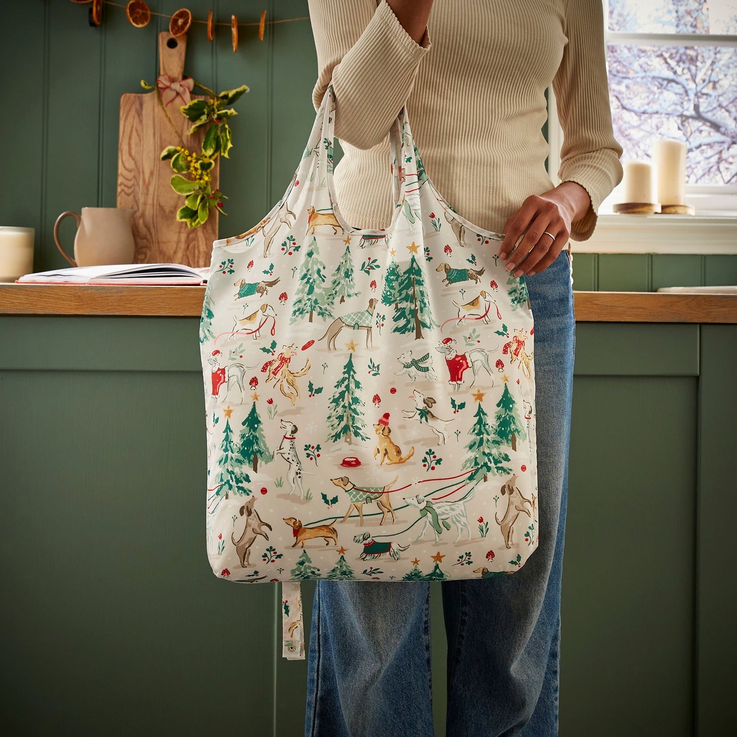 Winter Walkies Foldable Tote Bag Medium