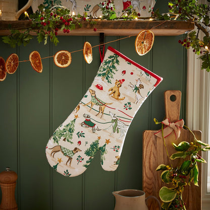 Winter Walkies Gauntlet Oven Glove