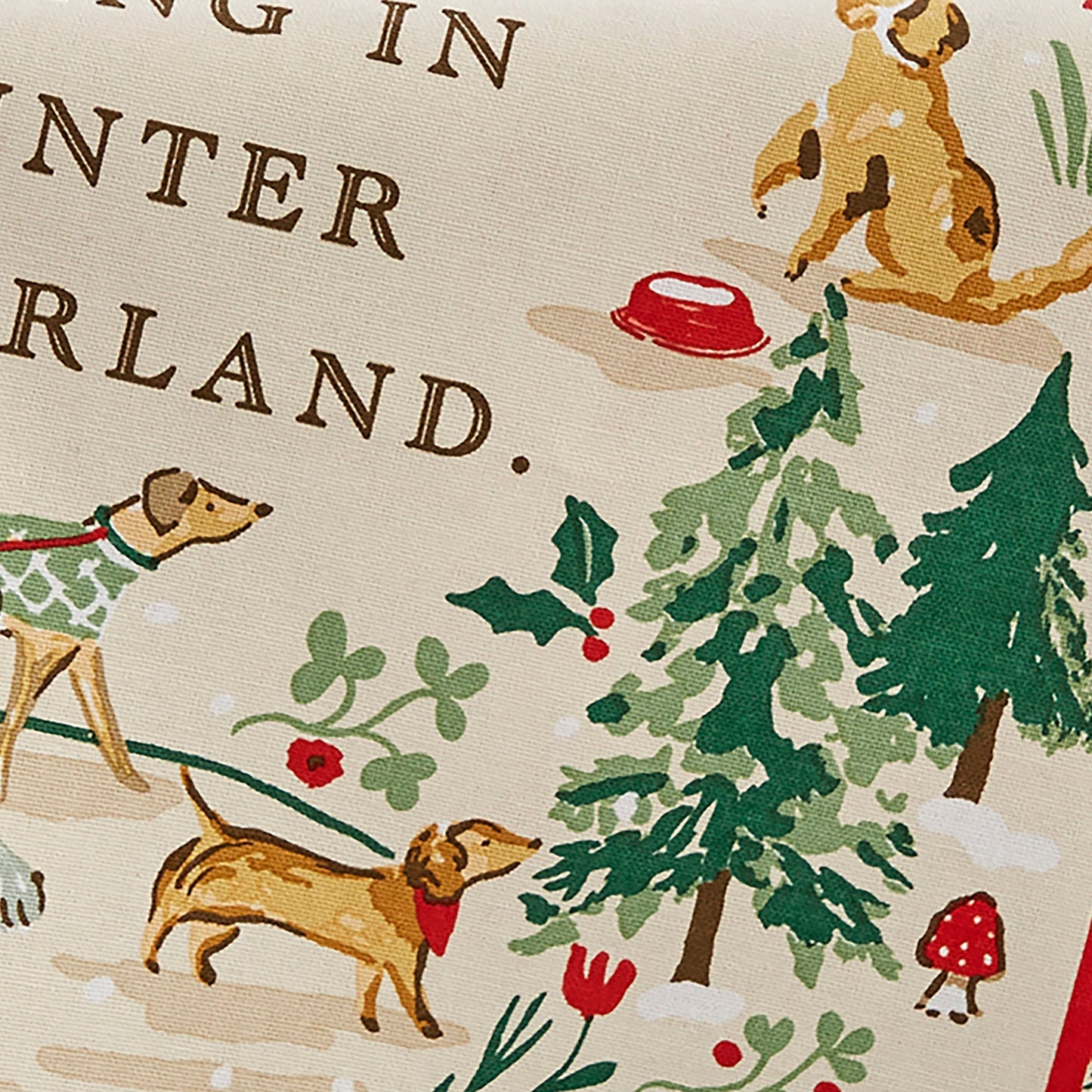 Winter Walkies Cotton Tea Towel