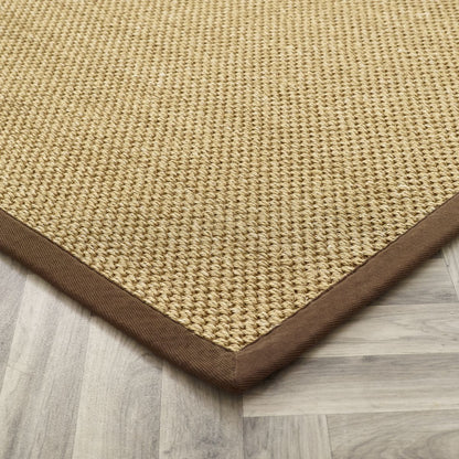 Origins Sisal Rug Warm Natural with Dark Brown Border