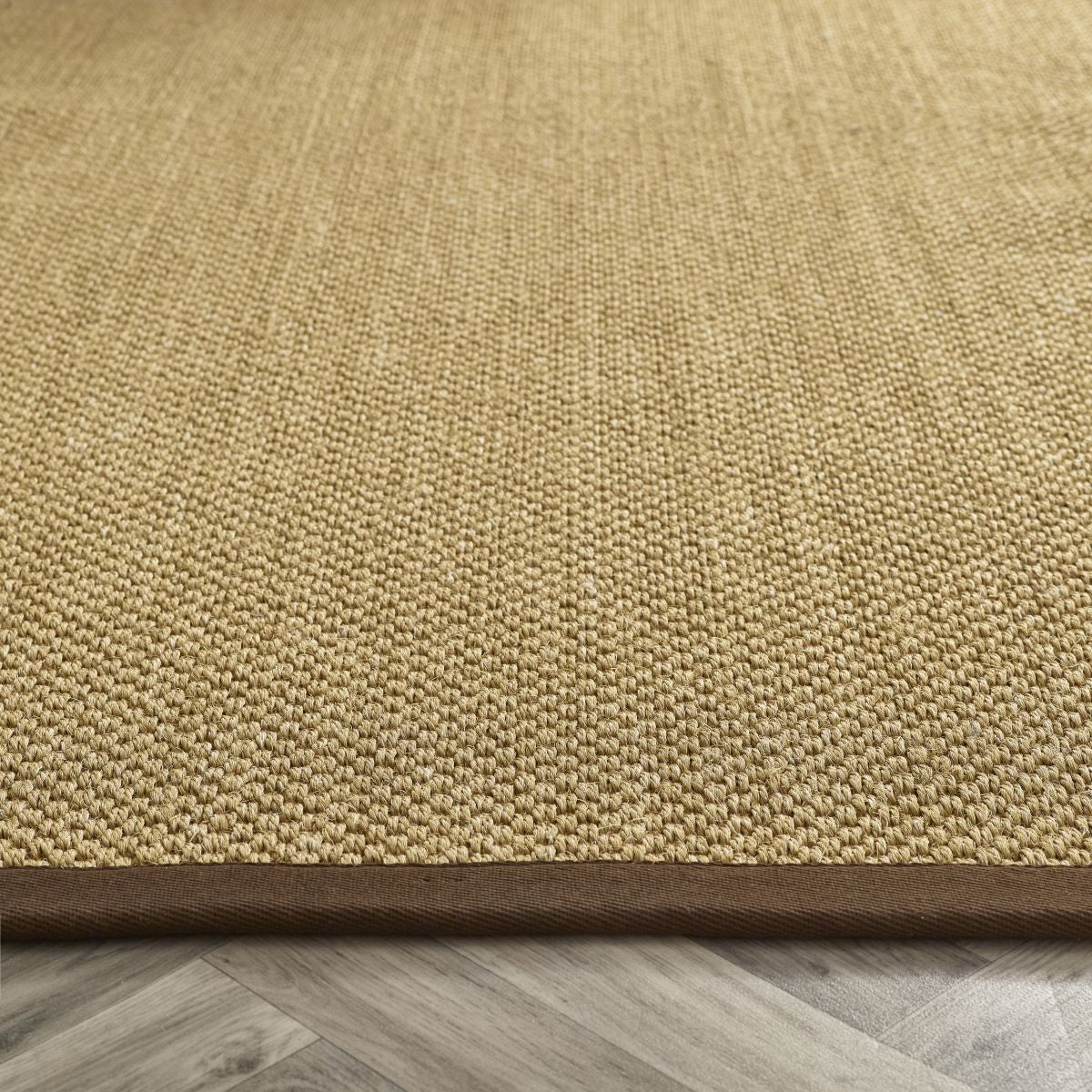 Origins Sisal Rug Warm Natural with Dark Brown Border