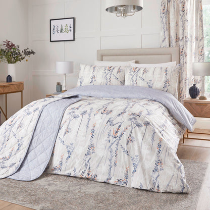 Wild Stems Pencil Pleat Curtains in Blue