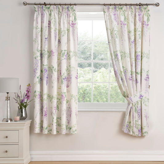 Wisteria Pencil Pleat Curtains in Lilac