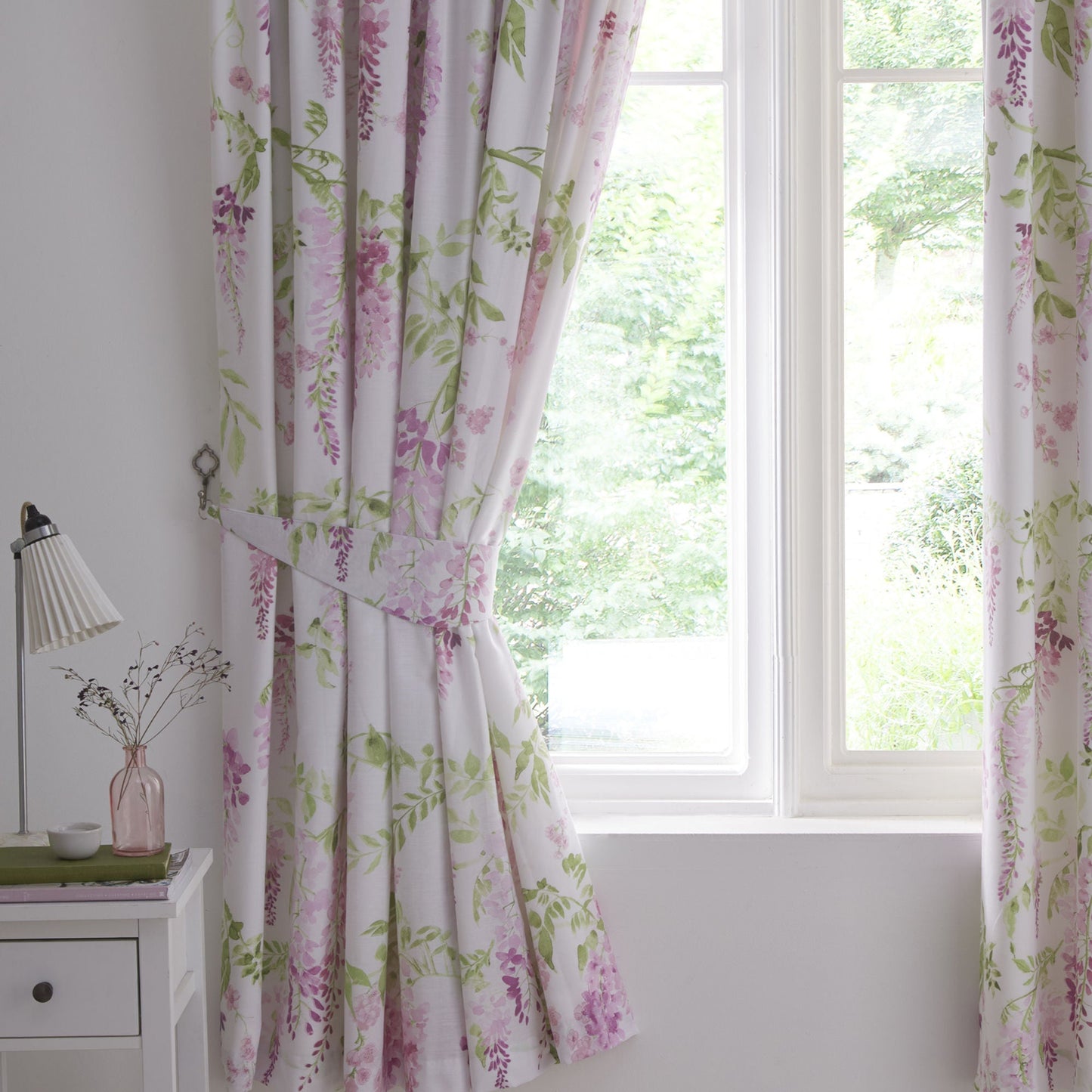 Wisteria Pencil Pleat Curtains in Pink