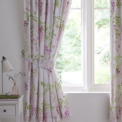 Wisteria Pencil Pleat Curtains in Pink