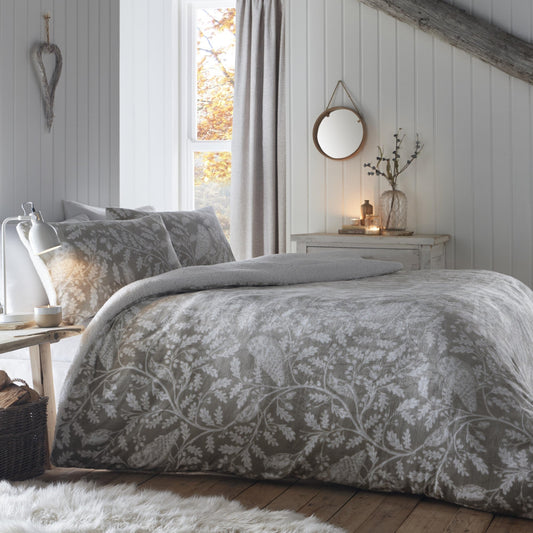 Woodland Owls Duvet Cover Set in Sage