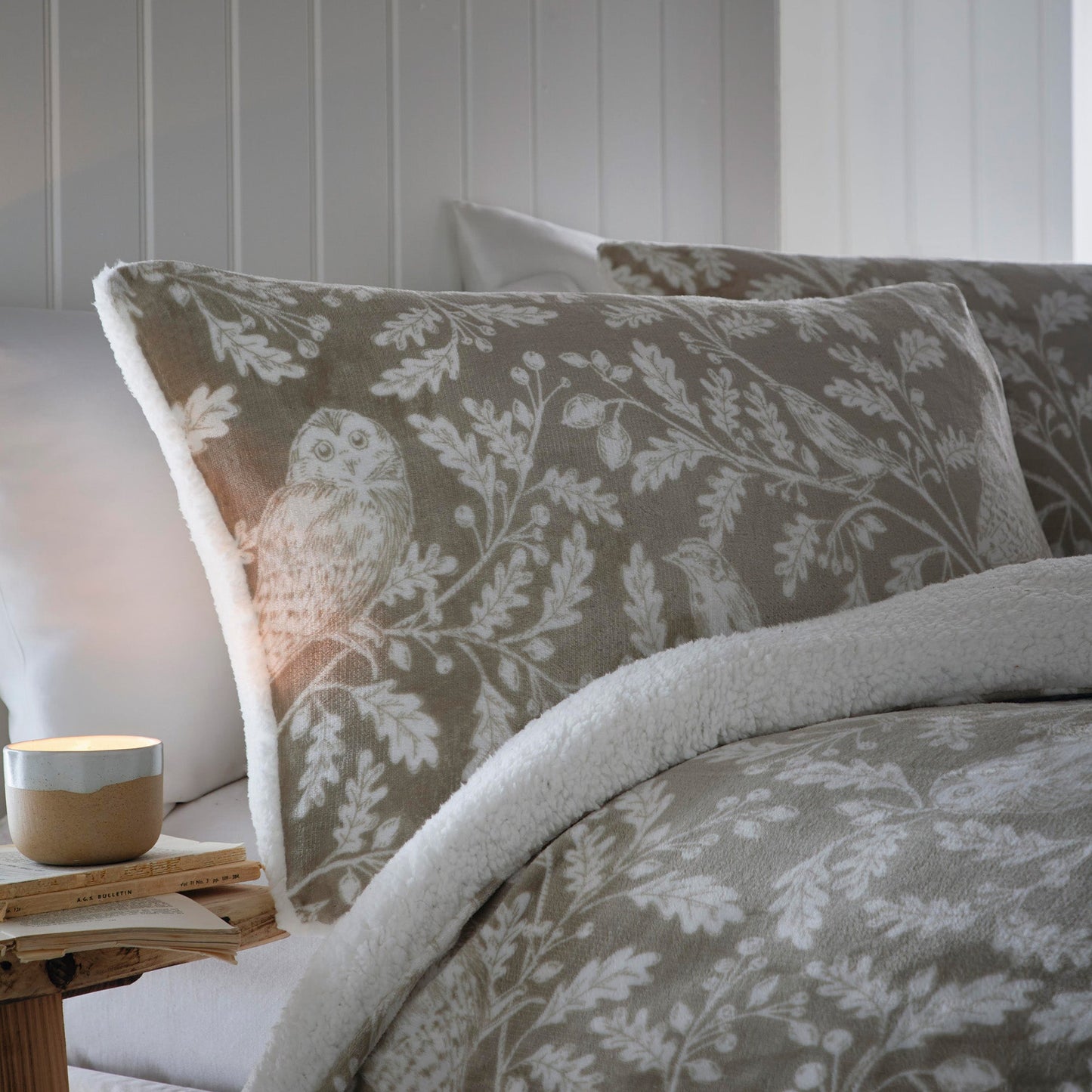 Woodland Owls Duvet Cover Set in Sage