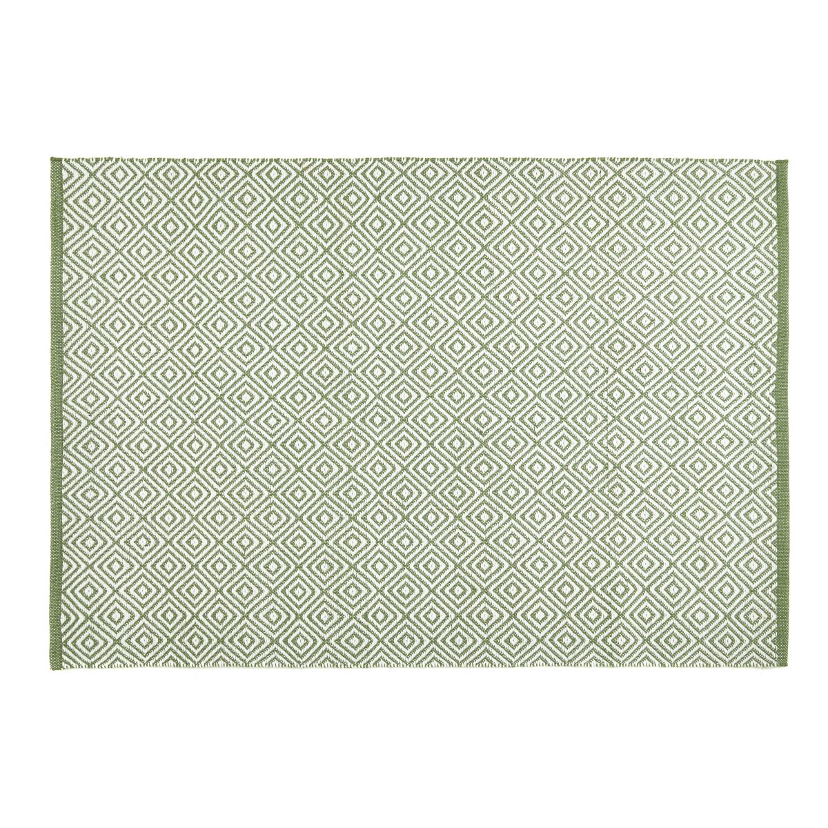 Hug Rug Woven Diamond Rug Dark Green