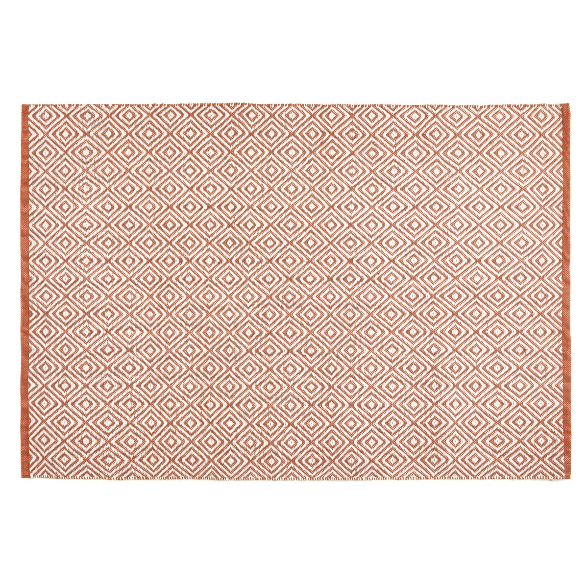 Hug Rug Woven Diamond Rug Rust