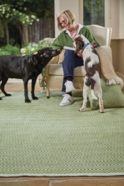 Hug Rug Woven Herringbone Rug Green