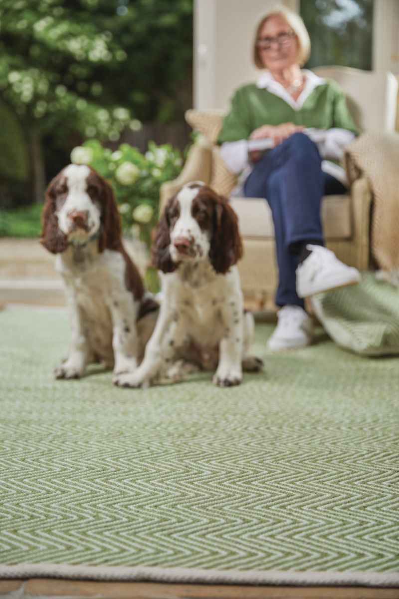 Hug Rug Woven Herringbone Rug Green
