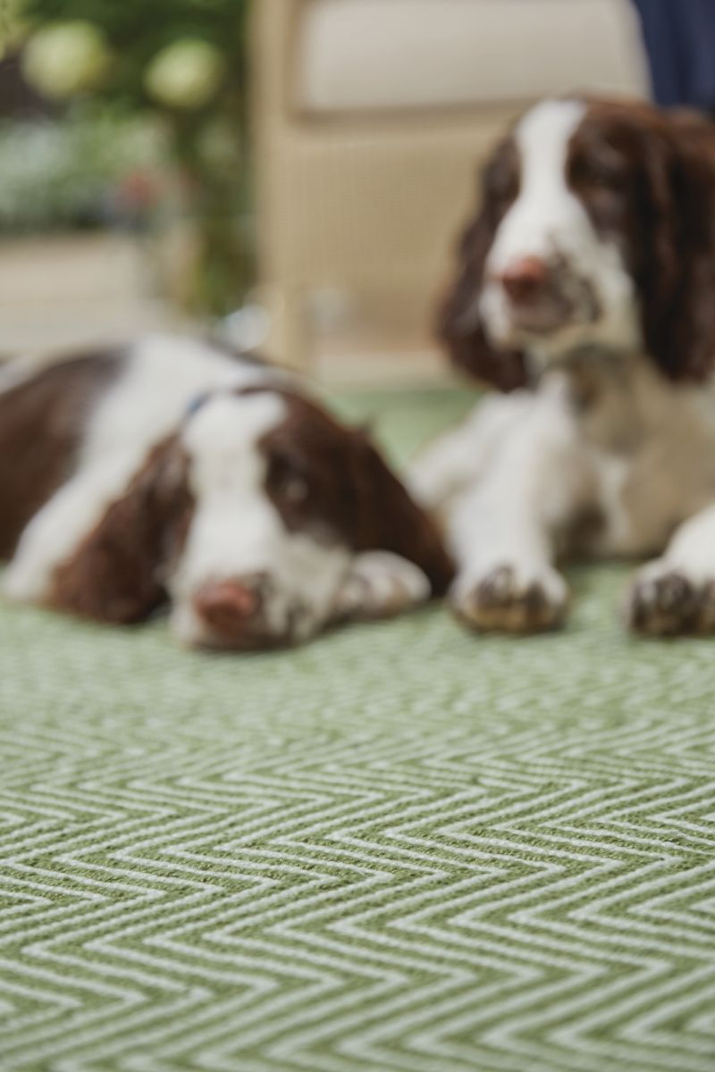 Hug Rug Woven Herringbone Rug Green