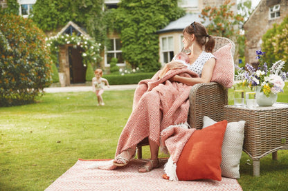 Hug Rug Woven Diamond Rug Rust