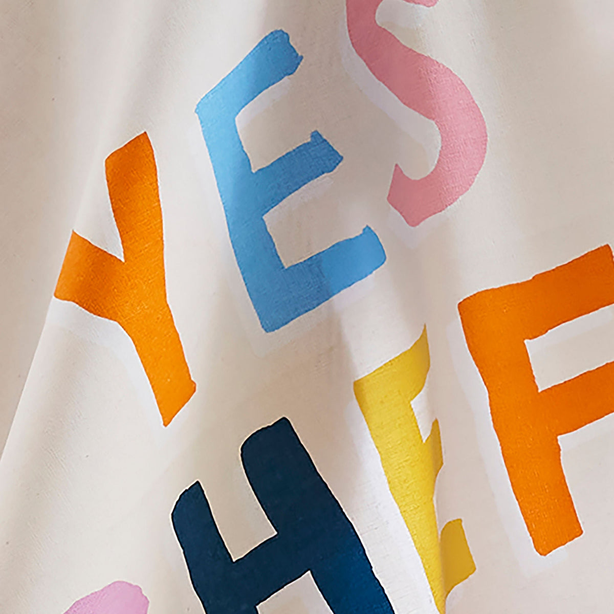 Yes Chef Stripe Cotton Tea Towel in Multicolour