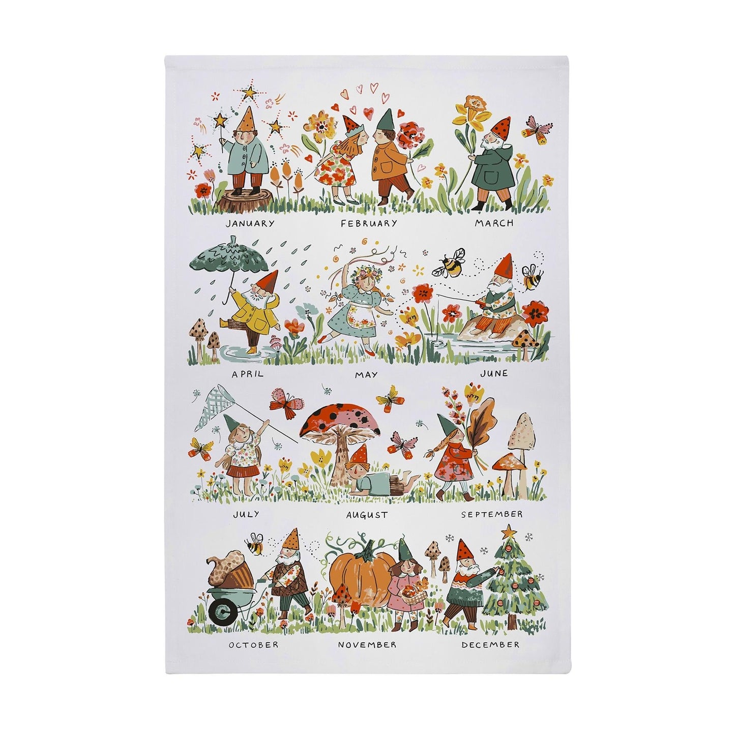 Gnome for the Holidays Christmas Cotton Tea Towel