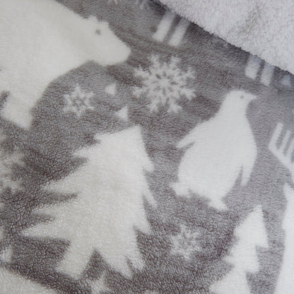 Arctic Animals Duvet Cover Set in Grey