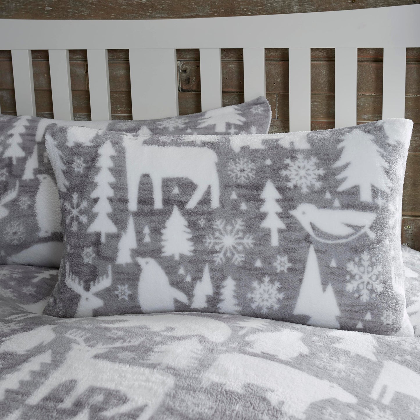 Arctic Animals Duvet Cover Set in Grey