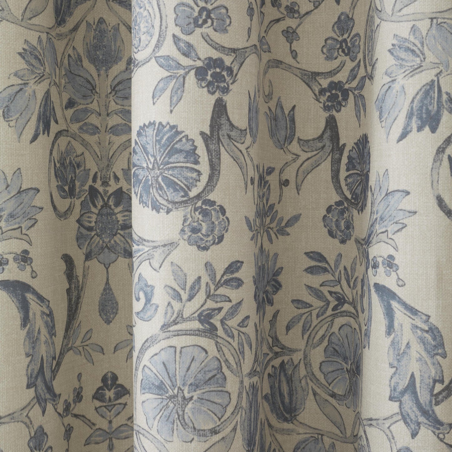 Averie Pencil Pleat Curtains in Blue