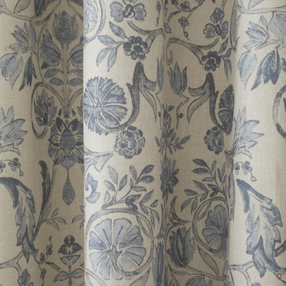 Averie Pencil Pleat Curtains in Blue