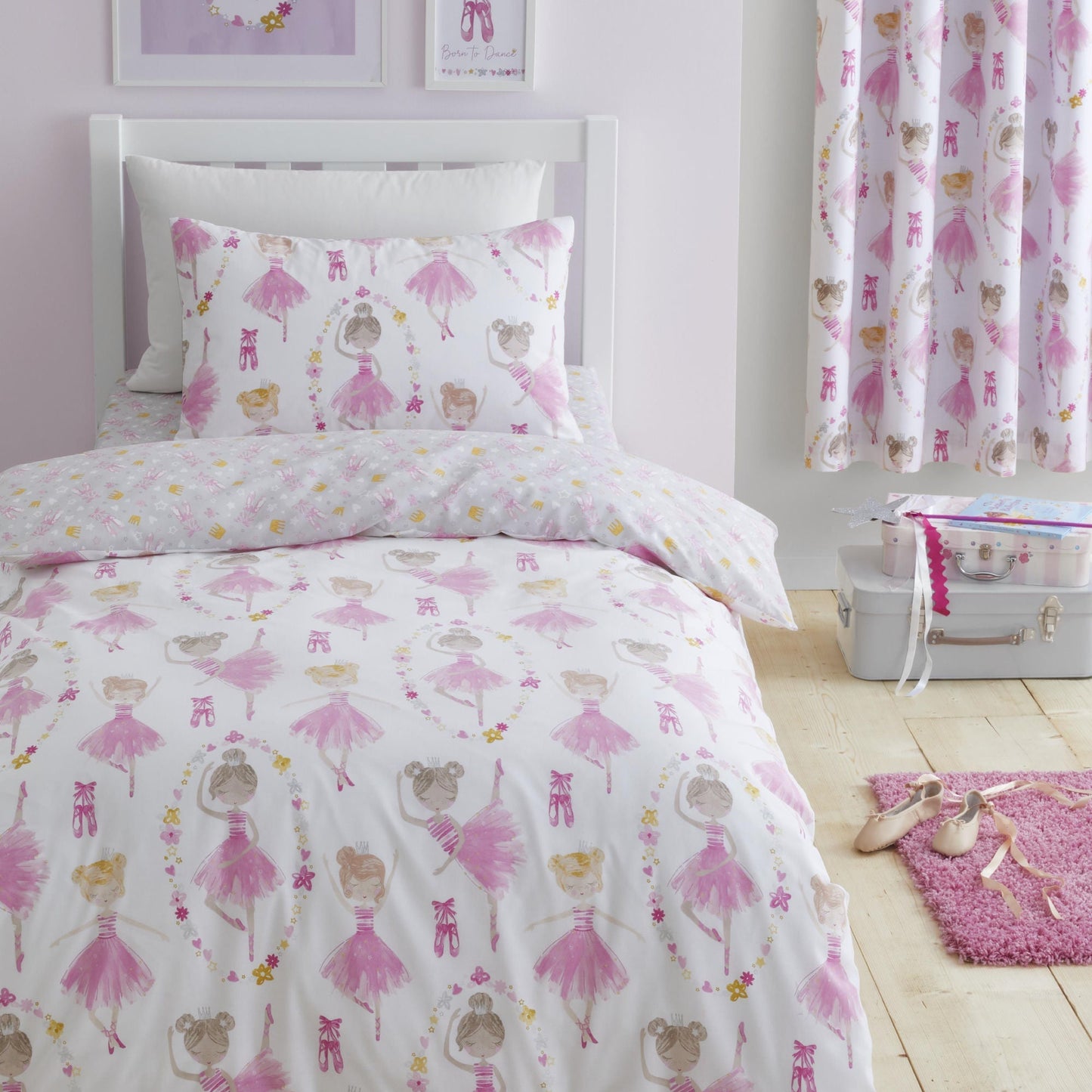Ballet Dancer Duvet Cover Set in Pink