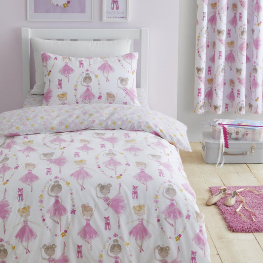 Ballet Dancer Duvet Cover Set in Pink