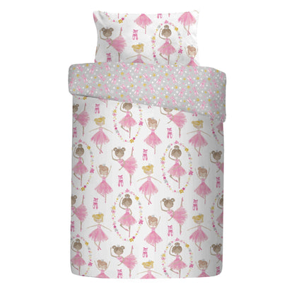 Ballet Dancer Duvet Cover Set in Pink