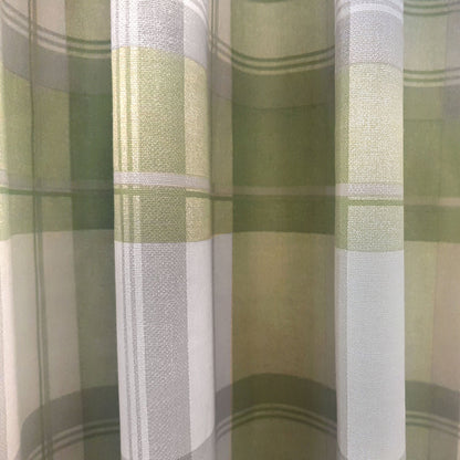 Balmoral Check Eyelet Curtains in Green