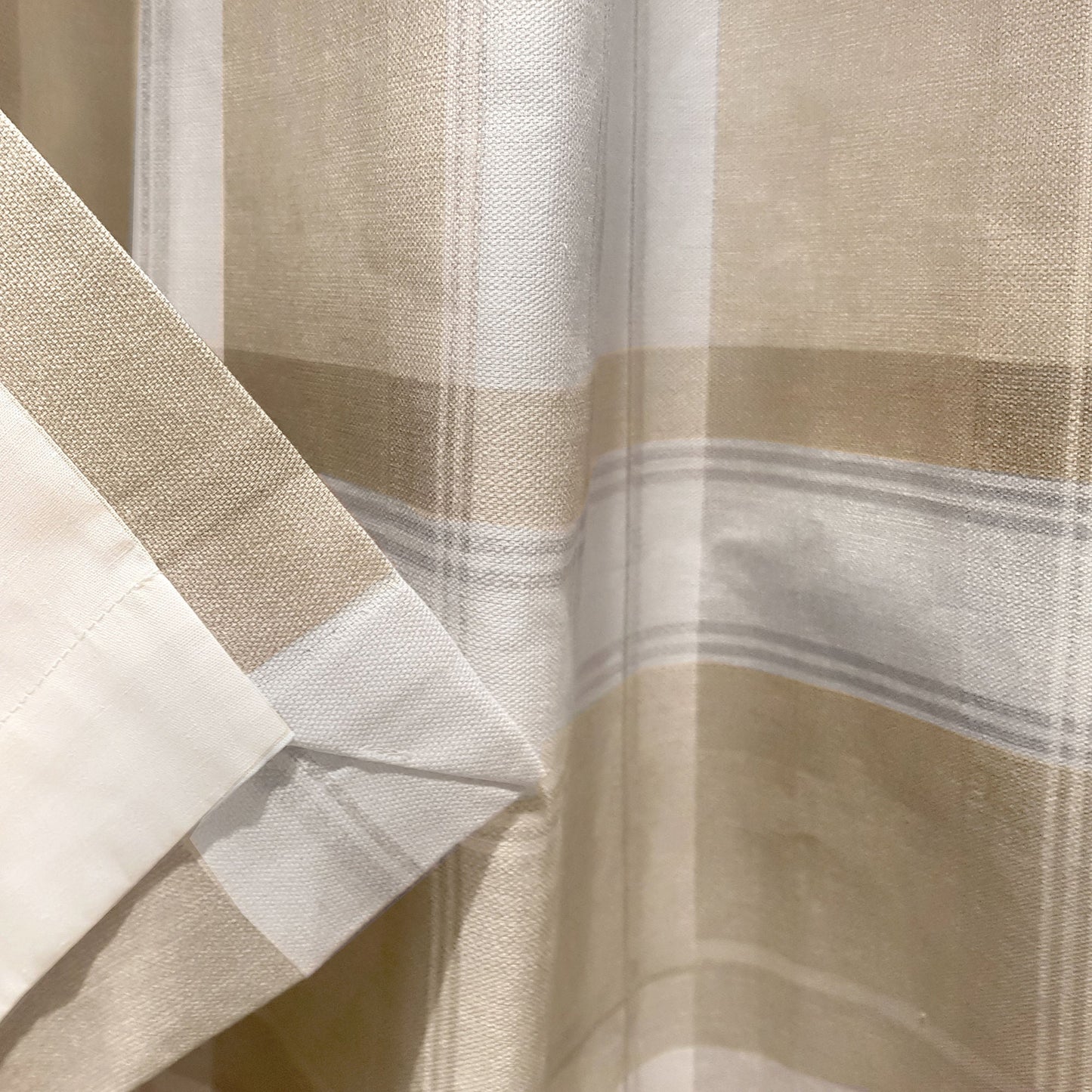 Balmoral Check Eyelet Curtains in Natural