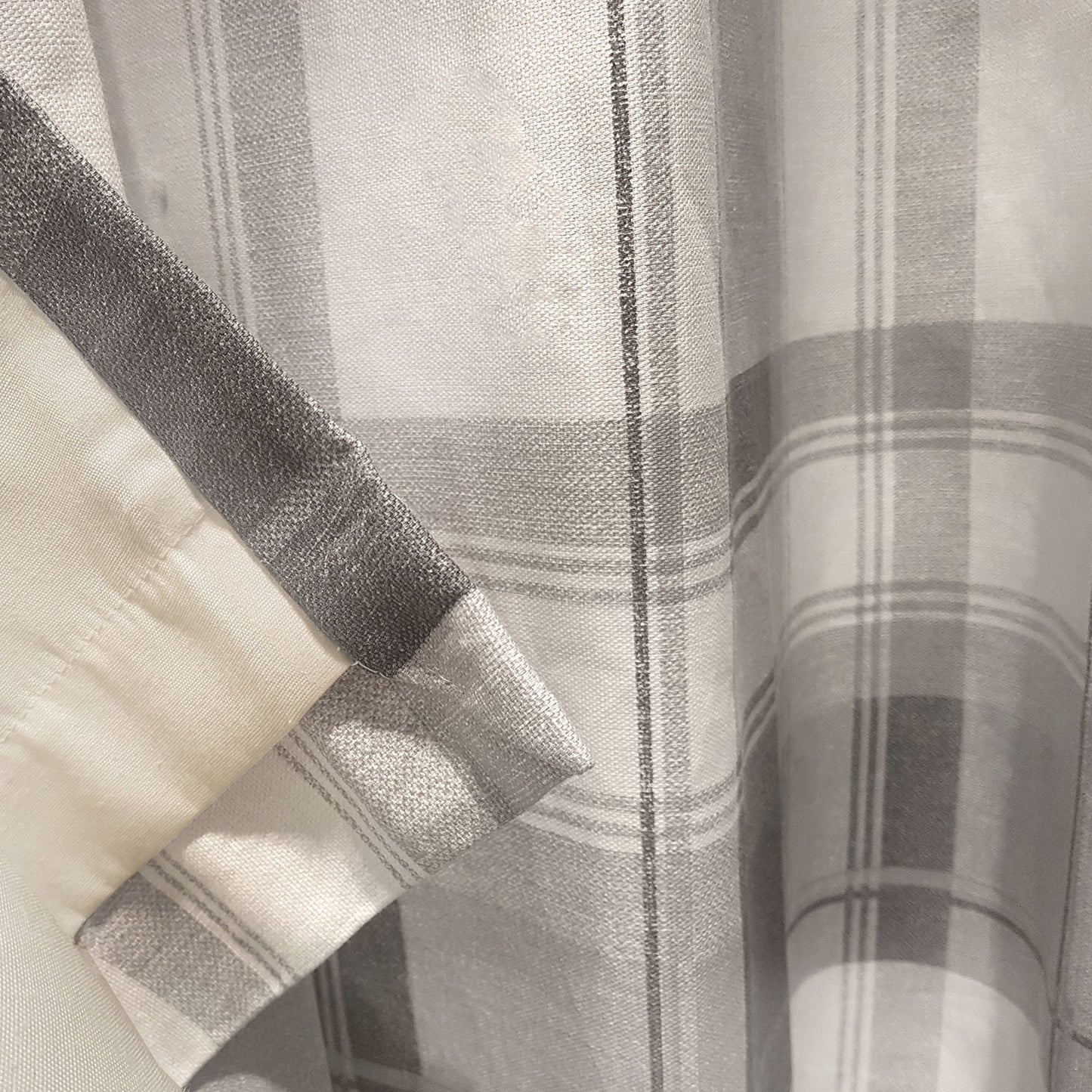 Balmoral Check Eyelet Curtains in Slate