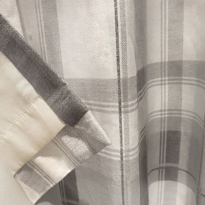 Balmoral Check Eyelet Curtains in Slate