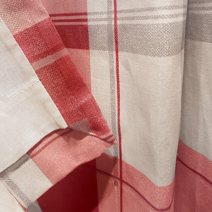 Balmoral Check Eyelet Curtains in Ruby