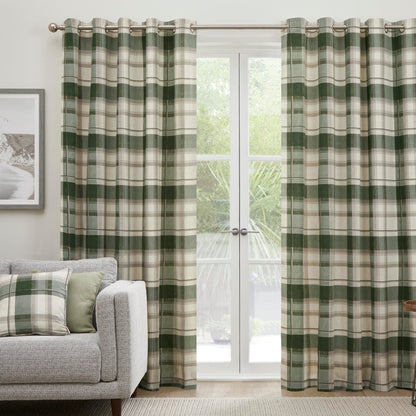 Balmoral Check Cushion in Bottle Green