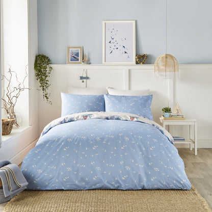 Beach Huts Duvet Cover Set in Blue