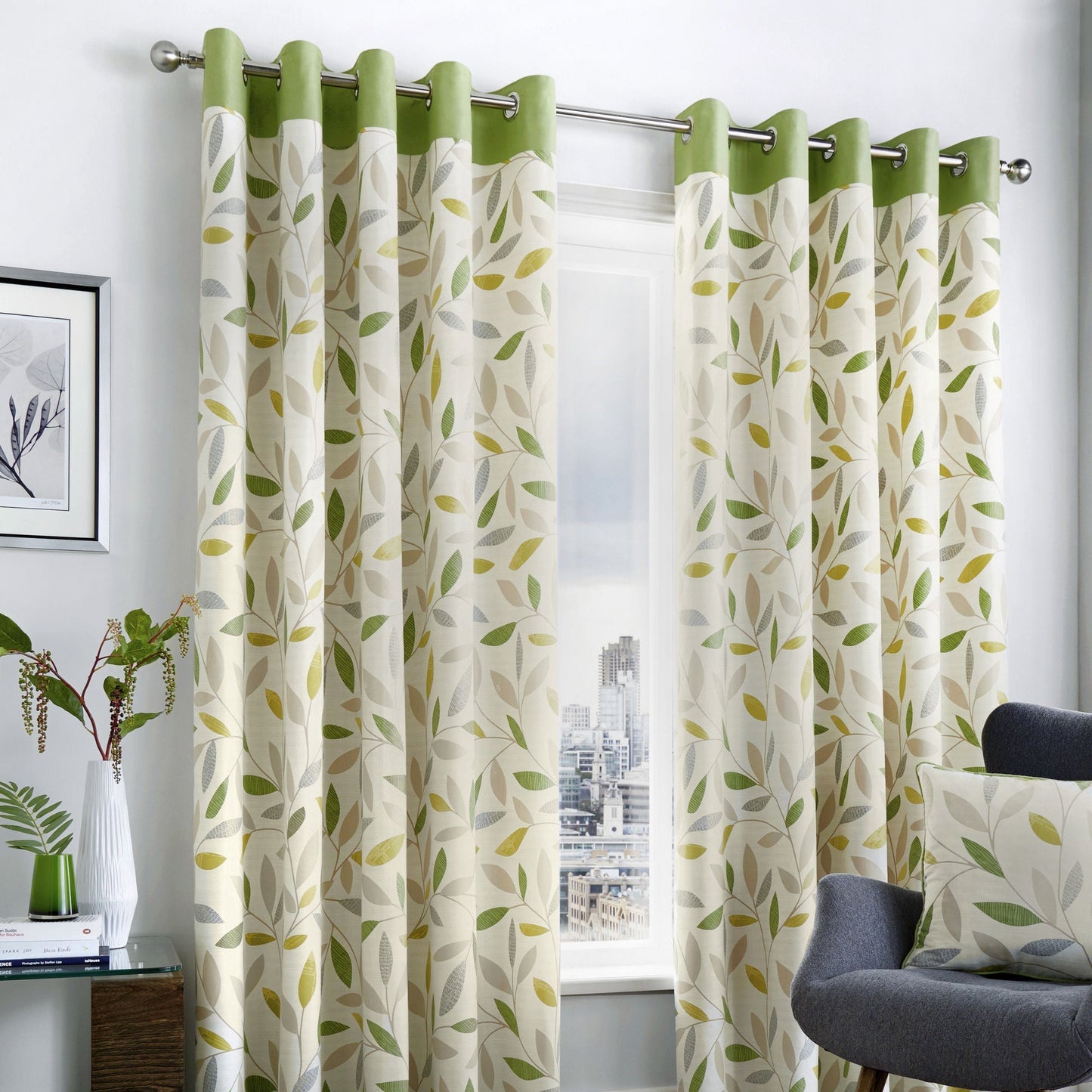 Beechwood Eyelet Curtains in Green