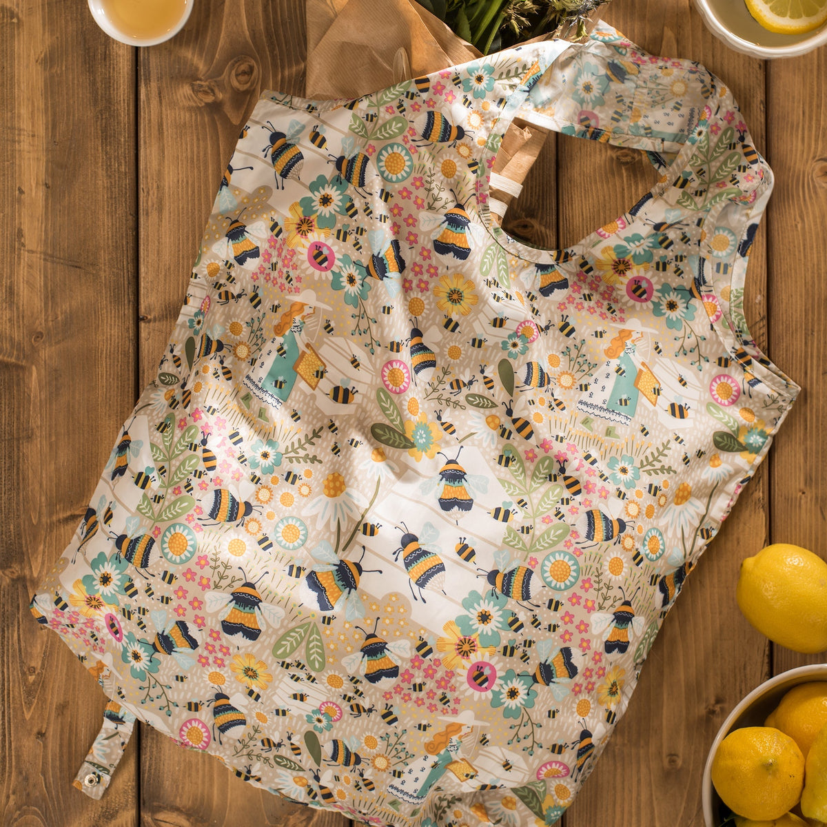Bee Keeper Foldable Tote Bag Medium in Natural