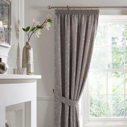 Bird Trail Curtain Tiebacks in Grey