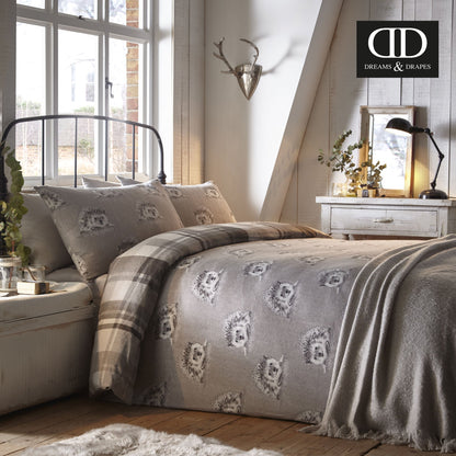 Colville Check Duvet Cover Set in Grey