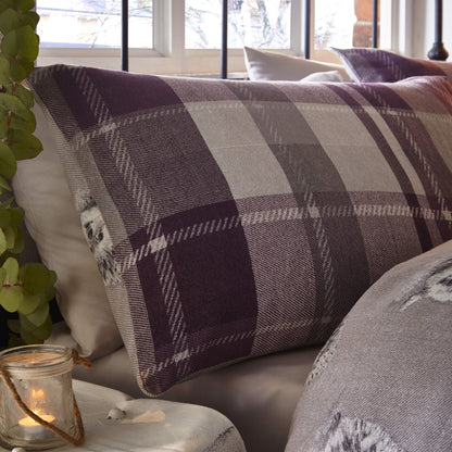 Colville Check Duvet Cover Set in Plum
