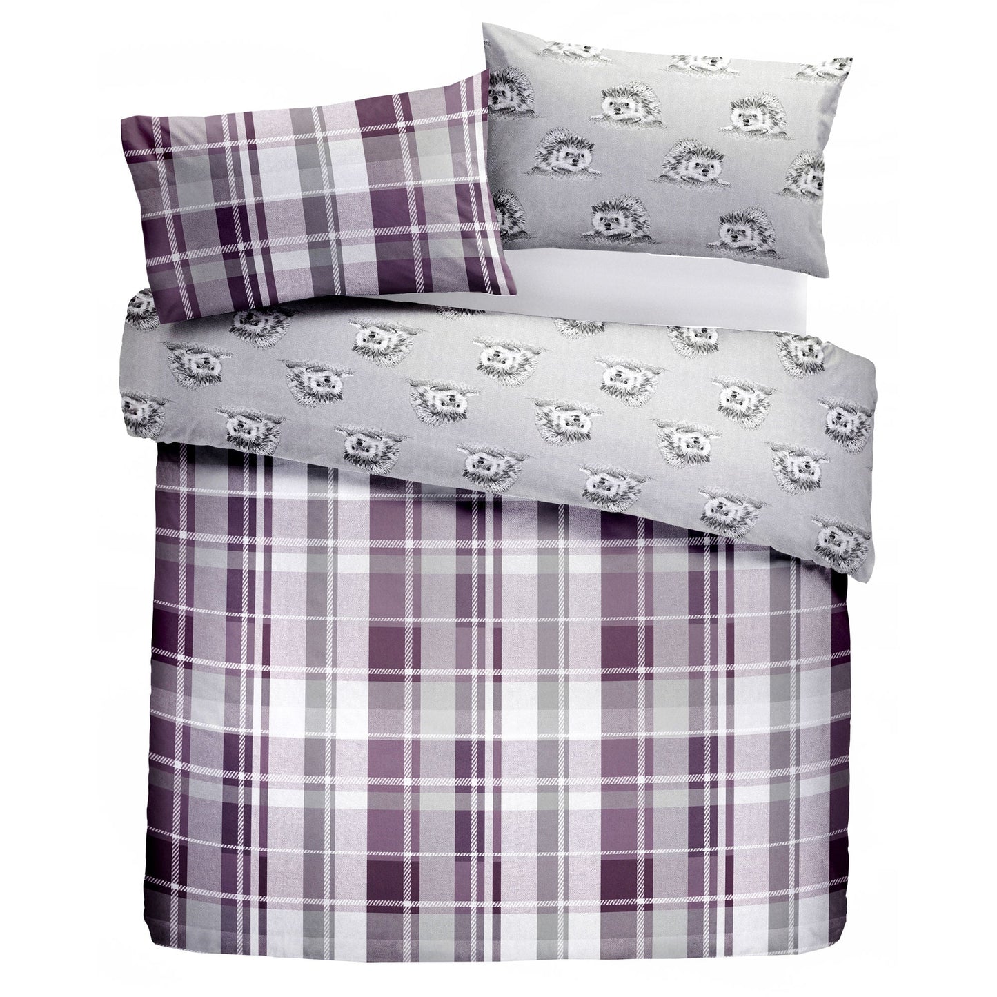 Colville Check Duvet Cover Set in Plum