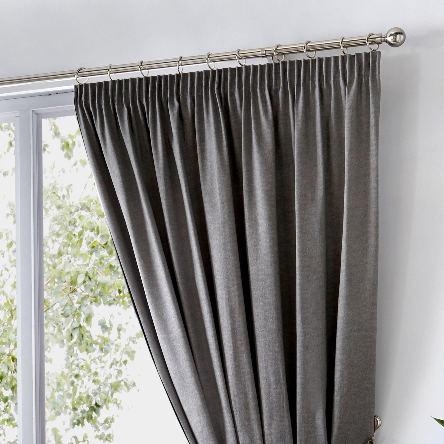 Dijon Pencil Pleat Curtains in Charcoal