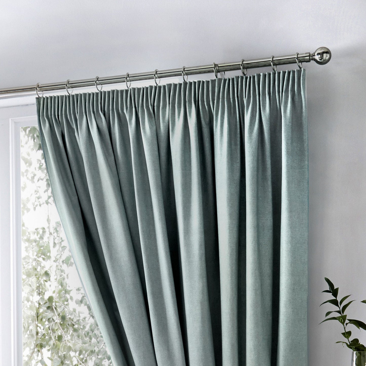 Dijon Pencil Pleat Curtains in Duck Egg