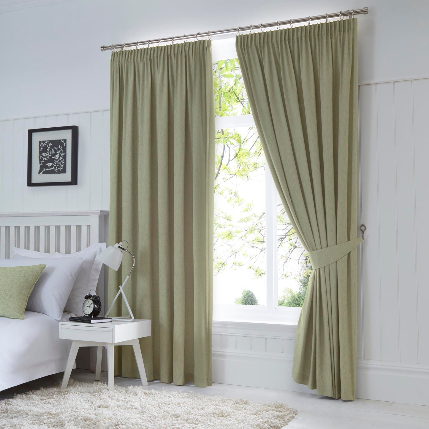 Dijon Pencil Pleat Curtains in Green